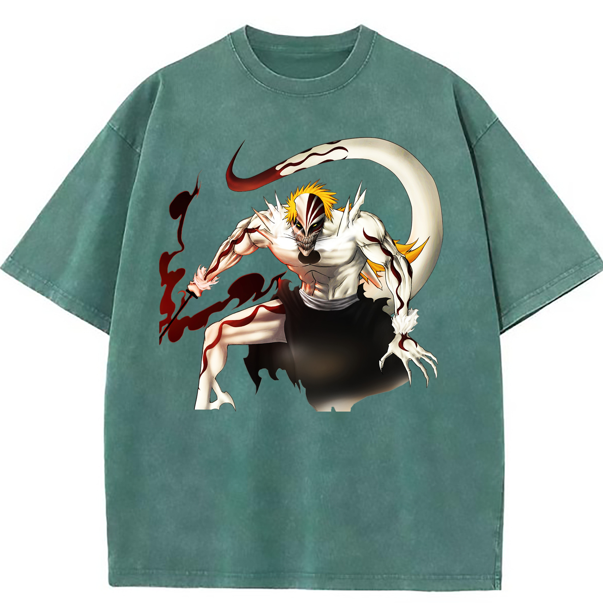 （画像用） ブリーチ 黒崎一護（くろさき いちご）BLEACH Kurosaki Ichigo 綿100% ヴィンテージ風 半袖Tシャツ（フロントプリント）
